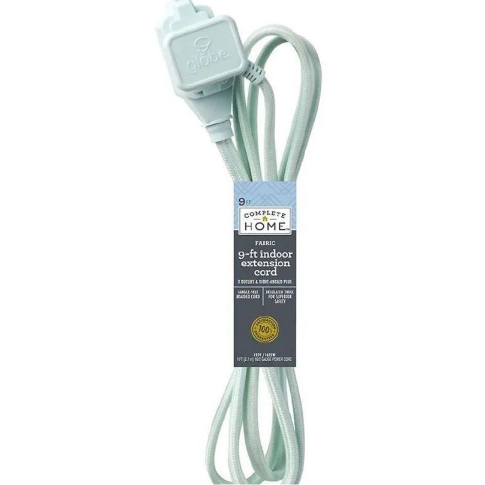 2X- 9 Foot Extension Cords Seafoam Green